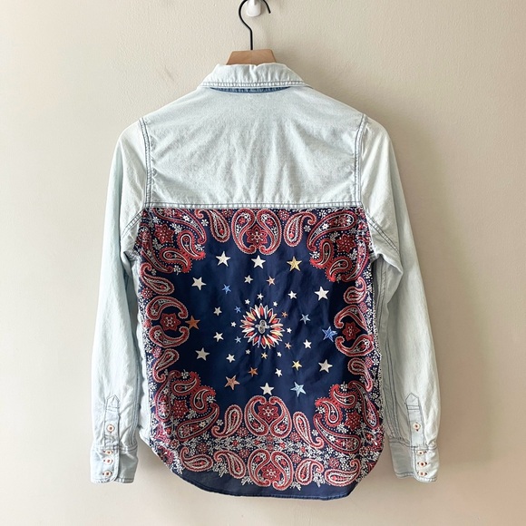 FREE PEOPLE Bandana Bandit Button up Chambray Shirt - Picture 3 of 6